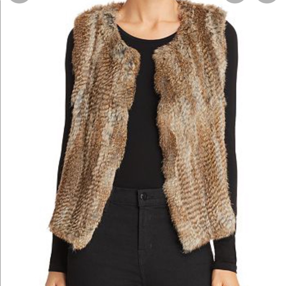 Brown fur vest (rabbit). Size XS.